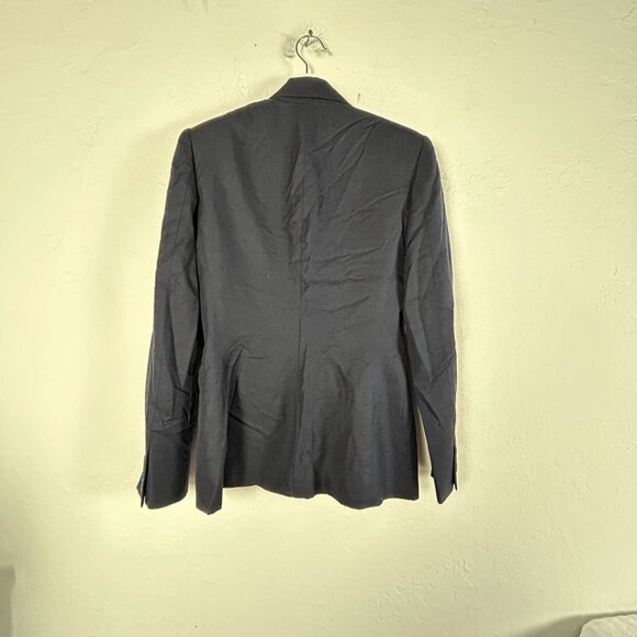 Ralph Lauren Purple Label Womens Blazer 4 100% Silk Navy Career Made In USA - Picture 2 of 10